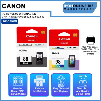 Canon PG 88 / CL 98 ORIGINAL INK CARTRIDGE FOR E500,510,600,610